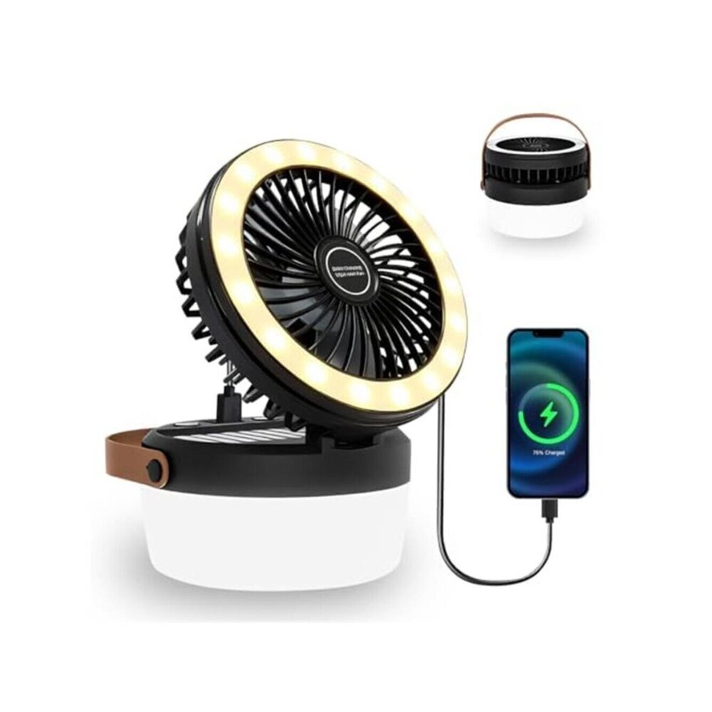 Portable Solar Fan 3-in-1 LED Lantern Rechargeable